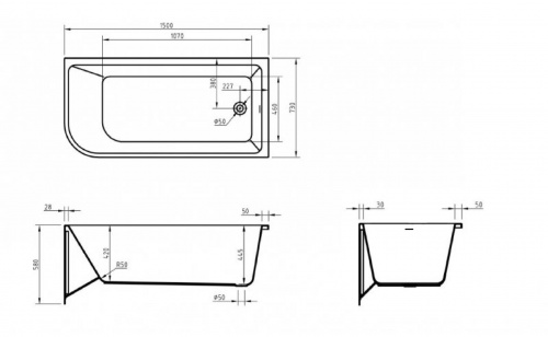 картинка Акриловая ванна BelBagno BB712-1500-730-R от магазина Сантехстрой