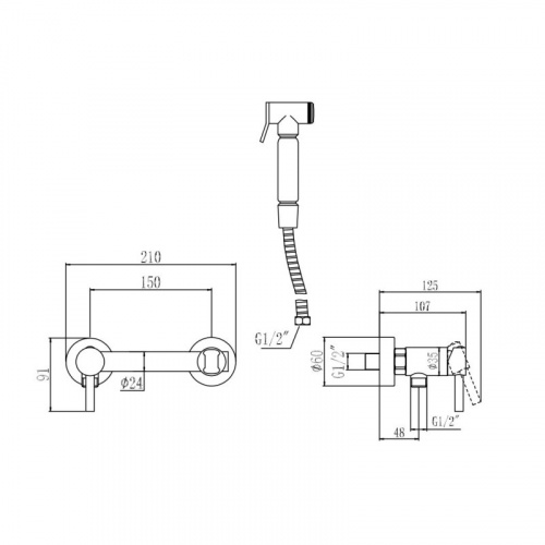 картинка Смеситель Savol с гигиенической лейкой (S-FXQ006L) от магазина Сантехстрой