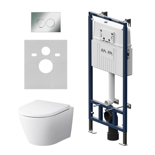 картинка IS100151.741701 Инсталляция MasterFit с клав L глянц хром с подвес унит Sense FlashClean с сид от магазина Сантехстрой