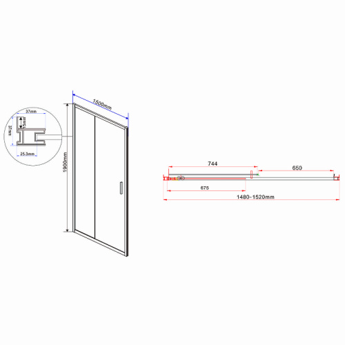 картинка Душевая дверь Vincea vds-1g150clgm от магазина Сантехстрой