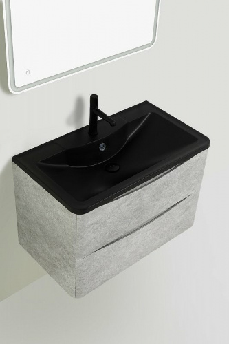 картинка Раковина BelBagno 80 BB800/455-LV-ART-ALR-NERO Черная матовая от магазина Сантехстрой