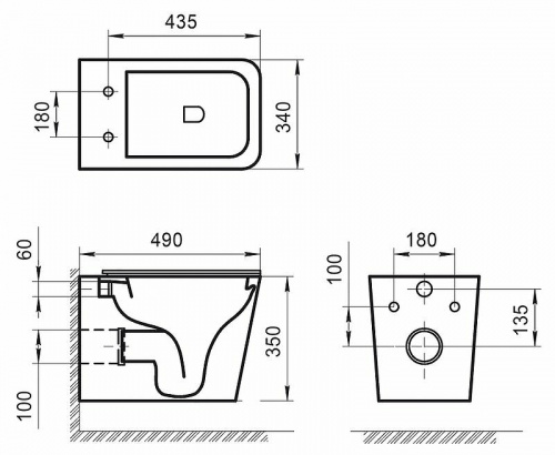 картинка Унитаз BelBagno Ardente-R BB520CHR подвесной без сиденья от магазина Сантехстрой