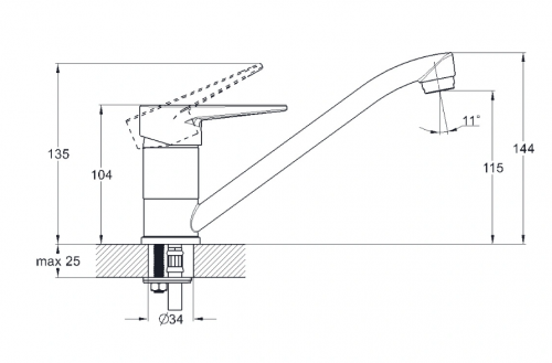 картинка Смеситель Solone 4L-A045 для кухонной мойки от магазина Сантехстрой