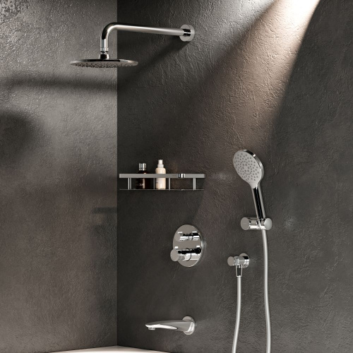 фото ft85a3rh10 x-joy, набор: встроеный см-ль д/в/душа с тмс, верхний душ 220 мм, излив, ручн.душ, хром