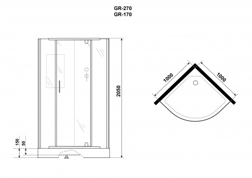 картинка Душ.каб. GR170 (100*100*205) GROSSMAN Classic 4 места от магазина Сантехстрой