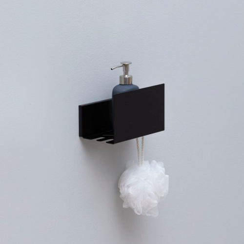 картинка Металлическая полка Aquanet Магнум 20 274190 Черная матовая от магазина Сантехстрой