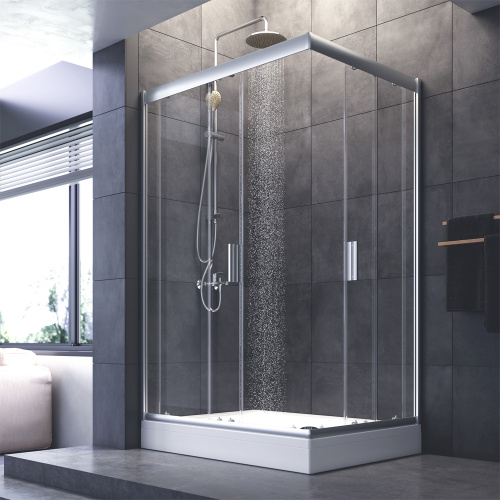 картинка W90G-404-120290-MT Gem Twin Slide 120x90. Душевое ограждение,120x90, профиль мат хром, стекло прозра от магазина Сантехстрой