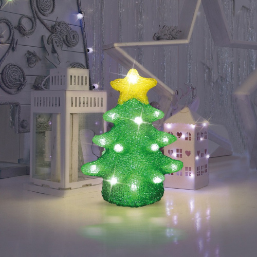 картинка Акриловая светодиодная фигура Елочка 15х15х22 см,  20 светодиодов,  батарейки 2хAA (не входят в комплект) NEON-NIGHT от магазина Сантехстрой