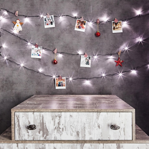 картинка Гирлянда Твинкл Лайт 6 м,  темно-зеленый ПВХ,  40 LED,  цвет белый от магазина Сантехстрой