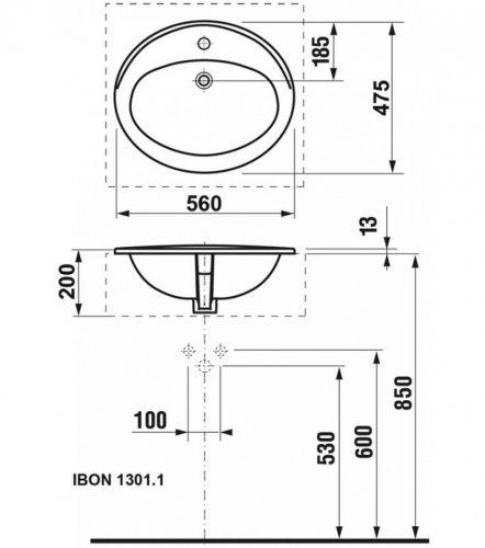 картинка Раковина Roca ADORA 560x470х200 мм., белая (7.3272.0.300.0) от магазина Сантехстрой