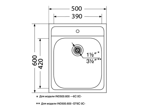 картинка Кухонная мойка UKINOX Иннова IND500.600 -GT6C 0C-, 60*50 от магазина Сантехстрой