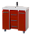 картинка Тумба под раковину Джулия QVATRO -105 с 3 ящ. конус красная от магазина Сантехстрой