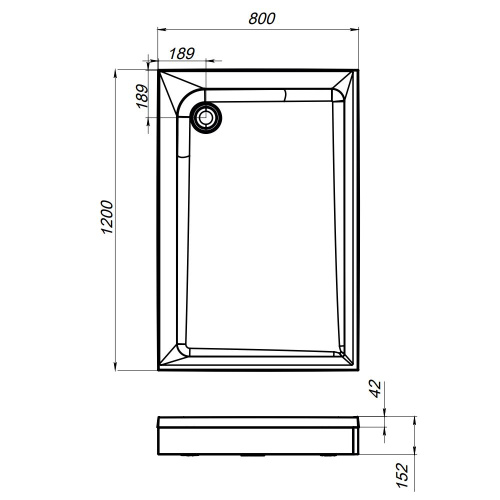 картинка W90T-404-12080W Gem Square 120x80 поддон с сифоном от магазина Сантехстрой