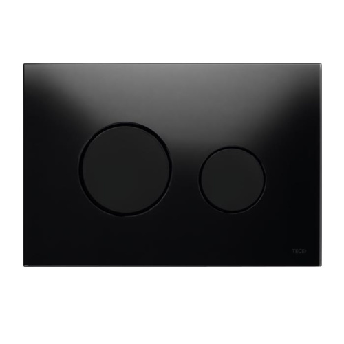 картинка TECEloop Панель смыва унитаза для системы двойного смыва, материал стекло черное, клав. черные. от магазина Сантехстрой