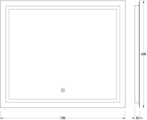 картинка Зеркало Evoform Ledline BY 2434 70х60 от магазина Сантехстрой