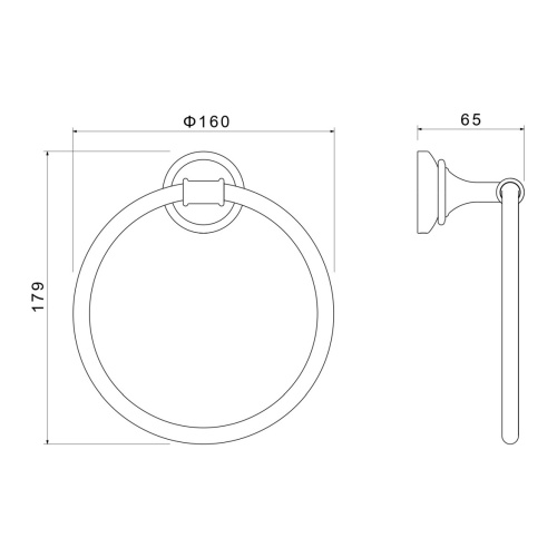 картинка Полотенцедержатель кольцо AQUATEK КЛАССИК, хром AQ4512CR от магазина Сантехстрой