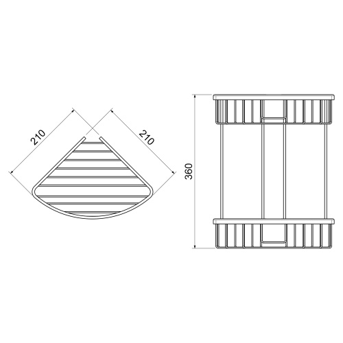 картинка Полка угловая двойная Timo Saona черное золото (13082/18) от магазина Сантехстрой