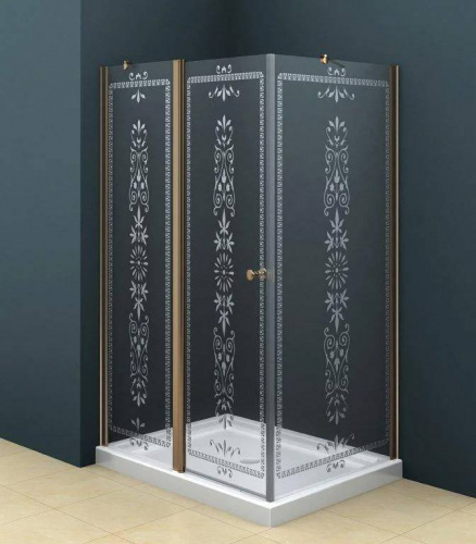 картинка Боковая стенка Cezares ROYAL PALACE-A-30-FIX-CP-Br прозрачное с матовым принтом от магазина Сантехстрой