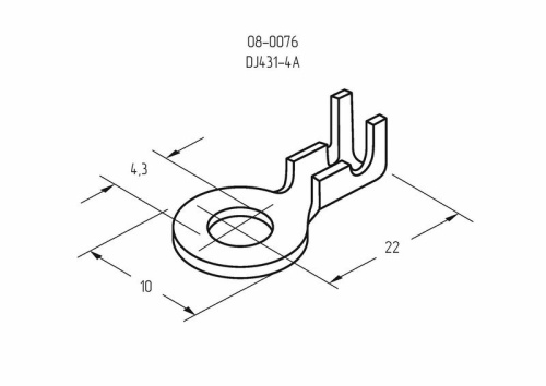 картинка Наконечник кольцевой REXANT,  ø4.3 мм,  0.5-0.8 мм² (НК 4-0,5-0,8) от магазина Сантехстрой