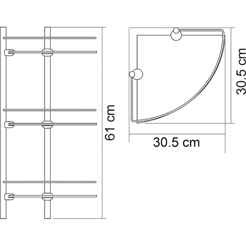 картинка Стеклянная полка WasserKRAFT K-3133W угловая Белая от магазина Сантехстрой