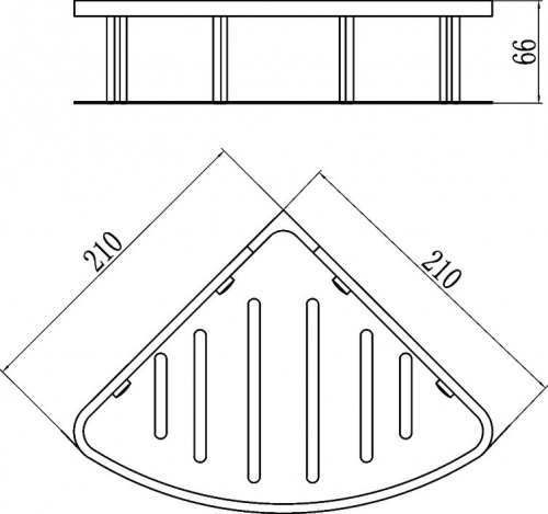 картинка Полка решетка угловая одинарная Savol (S-002677) от магазина Сантехстрой