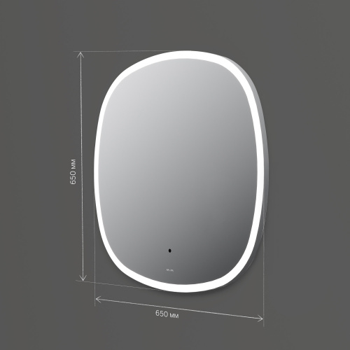 картинка M8FMOX0651WGS Зеркало универсальное с контурной LED-подсветкой, ИК- сенсором, квадрат, 65 см от магазина Сантехстрой