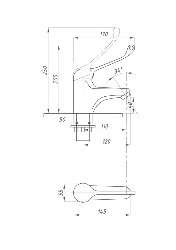 картинка Смеситель для раковины ПСМ psm-740-055 Хром от магазина Сантехстрой