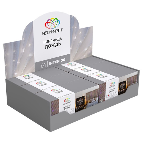 картинка Гирлянда Светодиодный Дождь 2,5x2м,  свечение с динамикой,  прозрачный провод,  230 В,  диоды БЕЛЫЕ от магазина Сантехстрой