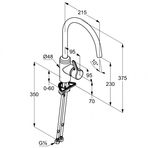 картинка Смеситель для кухни Kludi 428030578 Хром от магазина Сантехстрой