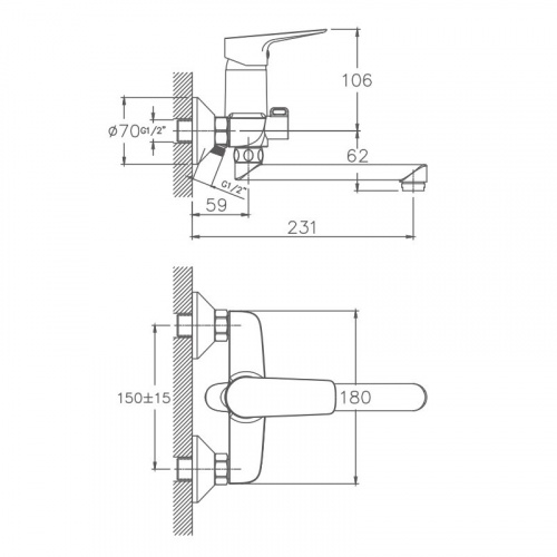 картинка Смеситель для ванны Haiba (HB60506) от магазина Сантехстрой