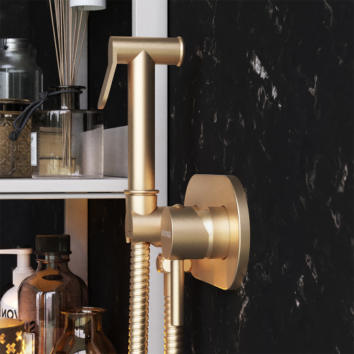 фото 214000000 option, смеситель монтируемый в стену, с гиг.душем, бронза