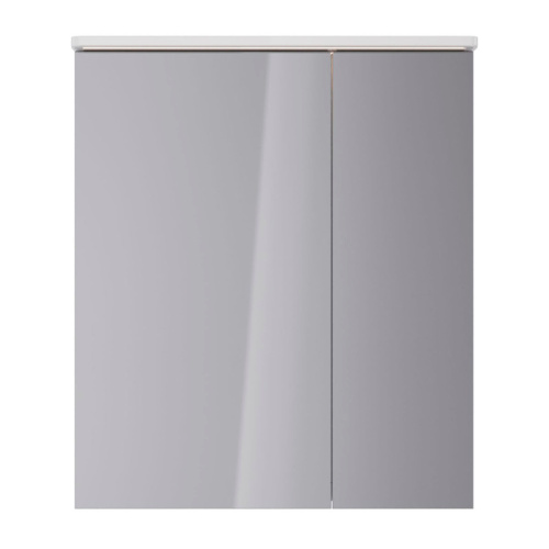 картинка Шкаф зеркальный Lemark ZENON 70х80см 2-х дв, с козырьком-подсветкой, с розеткой, Белый глянец от магазина Сантехстрой