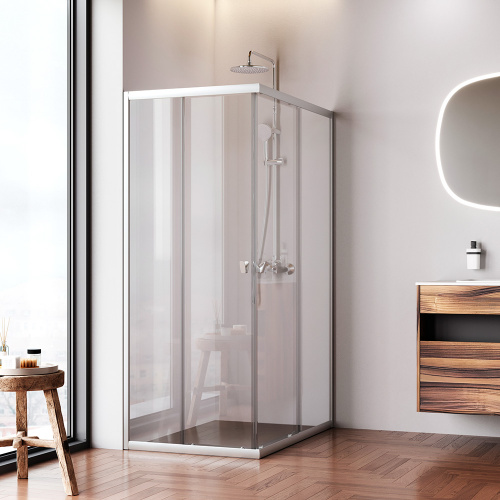 картинка W87G-403-12080-MT Sunny душ огражд прямоугольн, раздвижн двери 120x80 серебро,стекло прозрачн от магазина Сантехстрой