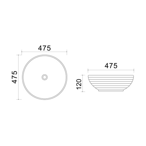 картинка Раковина Azario 47,5 х47,5 х12, накладная, ультратонкая, белая (XML4004-1-B20) от магазина Сантехстрой