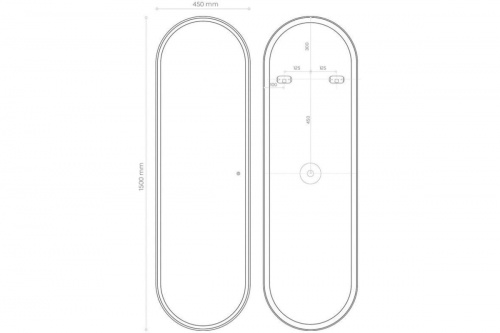 картинка Зеркало с подсветкой Art&Max Capri AM-Cap-450-1500-DS-F от магазина Сантехстрой
