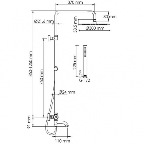 картинка Душевая система Wasserkraft BK28801BM от магазина Сантехстрой