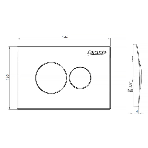 картинка Кнопка смыва Loranto 24.6х1.4х16.5 для инсталляции, металл/пластик, цвет Белый глянцевый (7310) от магазина Сантехстрой