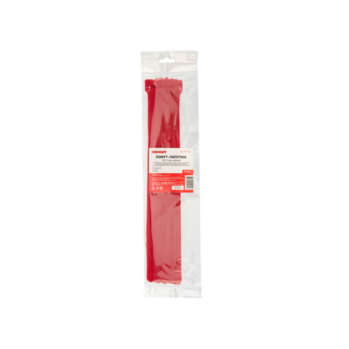 картинка Хомут–липучка многоразовый 320х14мм,  красный (12 шт/уп) REXANT от магазина Сантехстрой