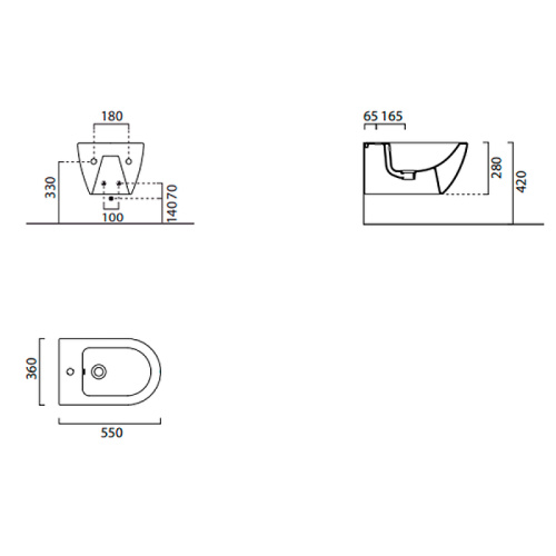 картинка Биде GSI Pura 8865126 подвесное Ardesia opaco от магазина Сантехстрой