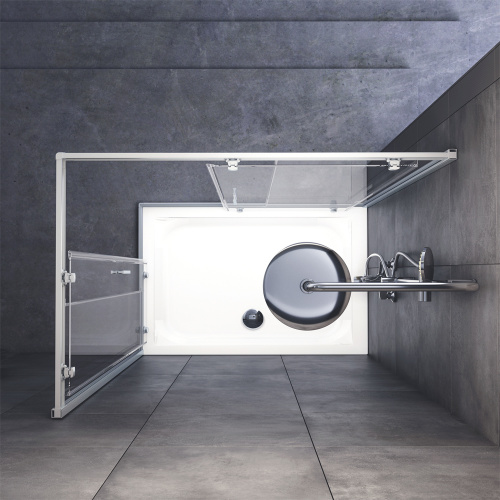 картинка W90G-404-120280-MT Gem Twin Slide 120x80. Душевое ограждение,120x80, профиль мат хром, стекло прозра от магазина Сантехстрой