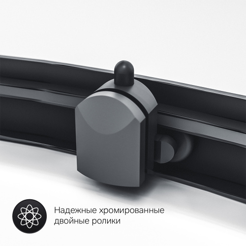 картинка W93G-404-100280-BT Gem S душ.ограждение 100х80 прям.,стекло прозрачное, профиль черный мат.,без подд от магазина Сантехстрой