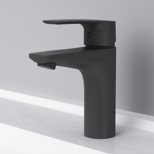 картинка F90A02122 Gem, смеситель для умывальника излива 99 мм, черный, шт. от магазина Сантехстрой