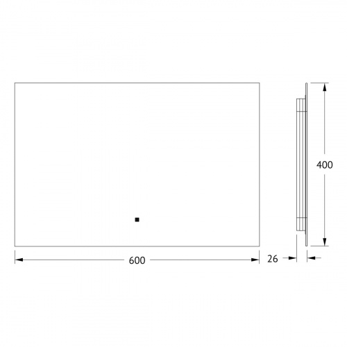 картинка Зеркало с фацетом и LED-подсветкой настенное GLOW DEFESTO 60x40 см, DF 2512RH от магазина Сантехстрой