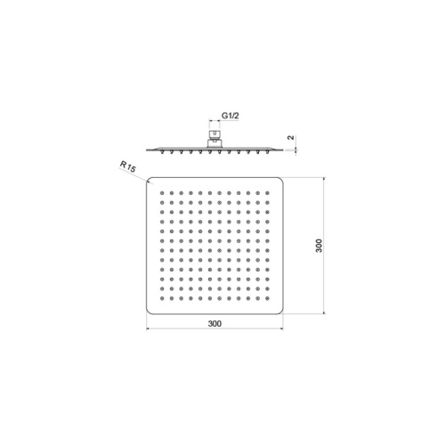 картинка Верхний душ AQUATEK, квадратный, 300*300*2 мм, матовый черный AQ2074MB от магазина Сантехстрой