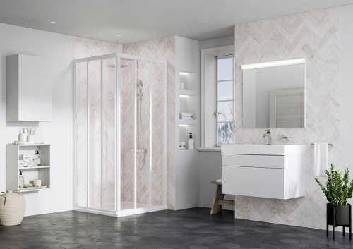 картинка Душевая дверь Ravak Supernova ASRV3-80 198 15V401R2Z1 профиль Белый стекло Transparent от магазина Сантехстрой