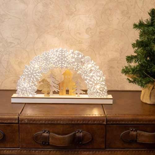 картинка Деревянная фигурка с подсветкой Рождественская сказка 44,5x6x24 см от магазина Сантехстрой