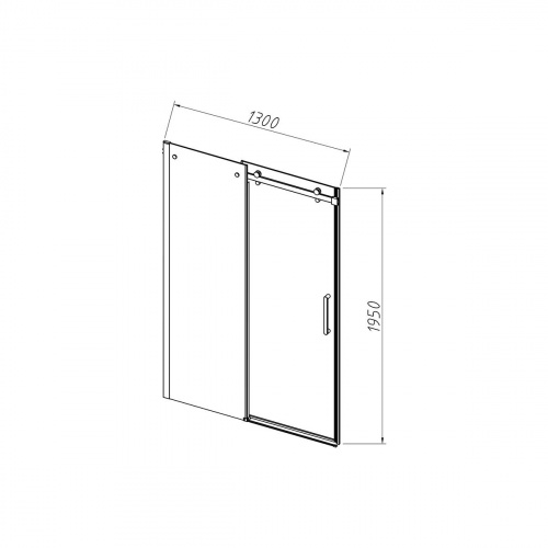 картинка Душевая дверь Como-N VDS-4CN130CLB, 1300, черный, стекло прозрачное от магазина Сантехстрой