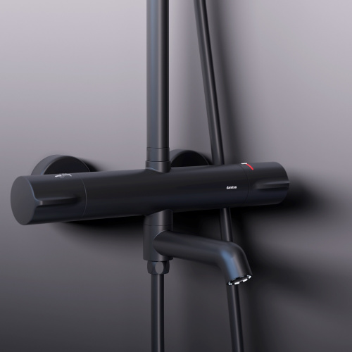 картинка 936810300 Scandinavian Pure душевая система с ванно  душевым ТМС смесителем, чёрный от магазина Сантехстрой