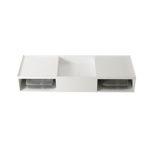 картинка Раковина Solid Surface Vincea VWB-6S212MW, 1200*400*200, подвесная, цвет белый матовый от магазина Сантехстрой