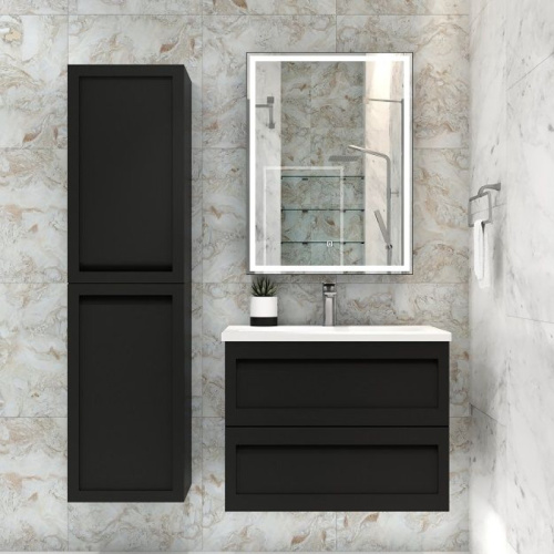 картинка Зеркальный шкаф 60х80 см черный матовый Art&Max Techno AM-Tec-600-800-1D-DS-F-Nero от магазина Сантехстрой